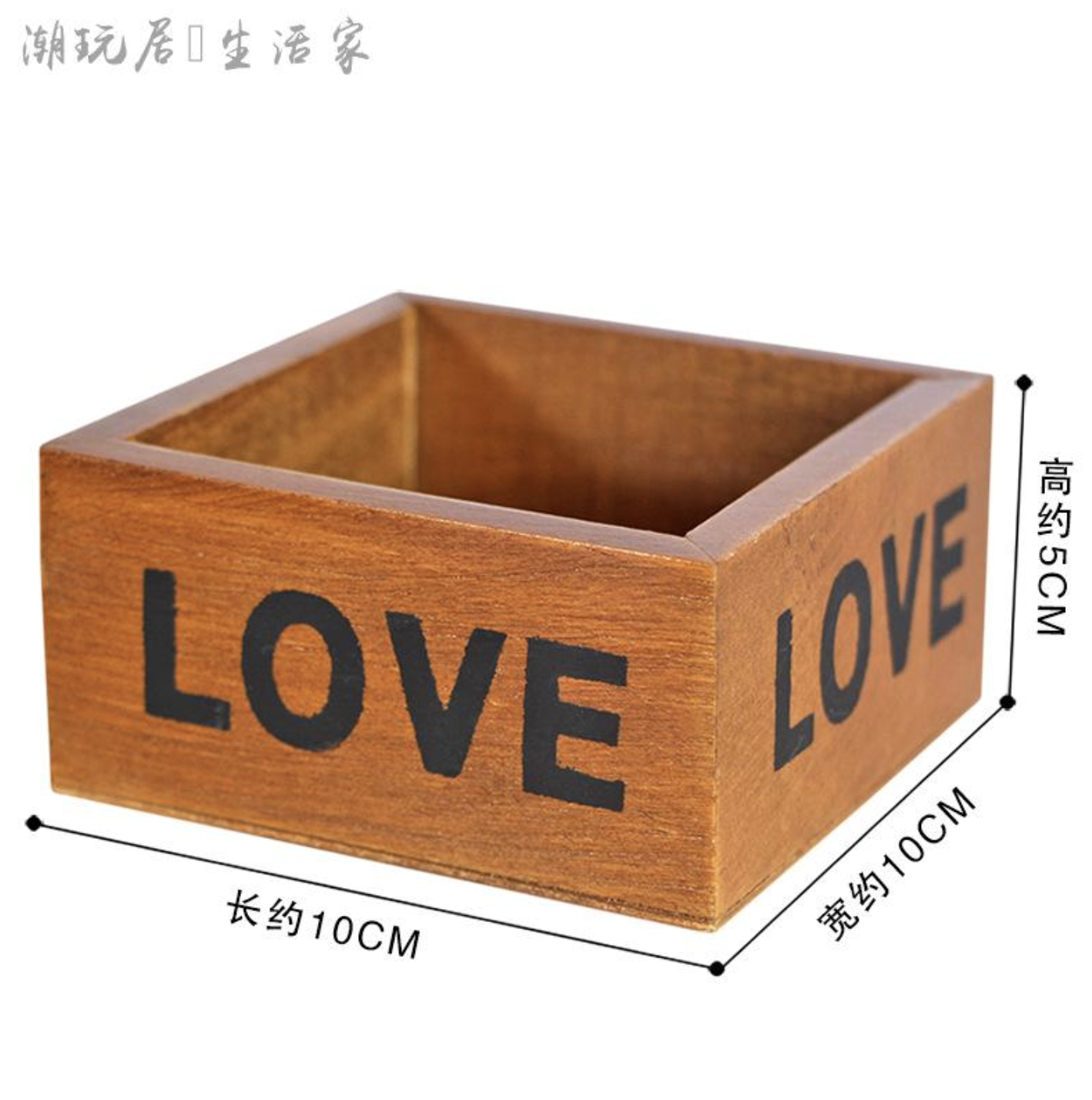 Phụ Kiện Tiểu Cảnh Chậu gỗ love tiểu cảnh đa năng cho cây cảnh (BS-3)